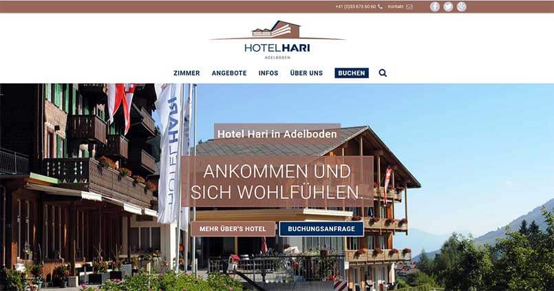 Hotel Hari mit neuer Webseite
