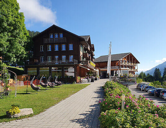 View of the Hotel Hari in Adelboden in the Bernese Oberland